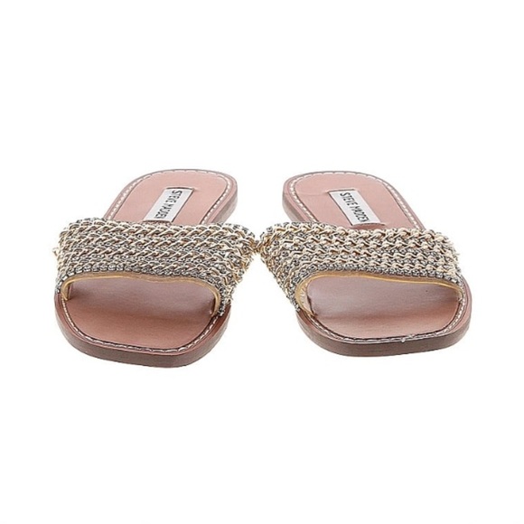 Steve Madden Gold Chain Women's Slide Sandals Size 8.5 - Picture 2 of 2